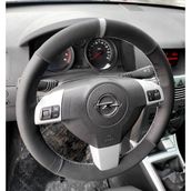 Dikişli Direksiyon Kılıfı Nubuk Deri Nokta Deri Gri Yüzük Gri Dikişli Opel Astra İçin