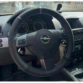 Dikişli Direksiyon Kılıfı Nubuk Noktalı Deri Gri Yüzük Gri Dikişli Opel Astra Için