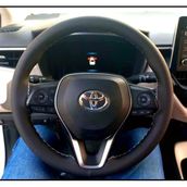 Dikişli Direksiyon Kılıfı Siyah Deri Gri Dikişli 2019 Sonrası Toyota Corolla İçin