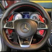 Dikişli Direksiyon Kılıfı Siyah Deri Kırmızı Dikişli Mercedes C