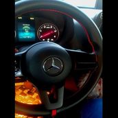 Dikişli Direksiyon Kılıfı Siyah Deri Kırmızı Yüzük/Dikişli Son Kasa Mercedes Sprinter