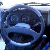 Dikişli Direksiyon Kılıfı Siyah / Gri Deri Siyah Dikişli Iveco Kamyon 80-12 2006 Kasa Için