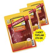 Dilimlenmiş Seçme Dana Pastırma 90 Gr. Üçlü Paket (Toplam 270 Gr.) - 1 Adet
