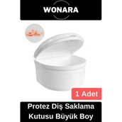 #Diş Kapaklı Dayanıklı Plastik Hijyenik Gece Plak Tat İçermez Protez Diş Saklama Kutusu Büyük Boy