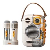 Divoom Spark Pro Çift Karaoke Mikrofonlu Beyaz Bluetooth Hoparlör