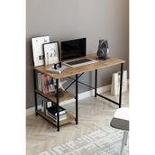 DizaynMotion 2 Raflı Çalışma Masası 60x120 - Bilgisayar Ofis Ders Masası Ceviz