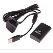 DNR Bilişim Xbox 360 Joystick Şarj Kiti USB + Batarya Kablosu Birlikte