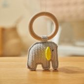 Doğal Bebek Örgü Amigurumi Diş Kaşıyıcı Fil Gri 9-12 Ay