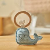 Doğal Bebek Örgü Amigurumi Diş Kaşıyıcı Yunus Mavi 9-12 Ay