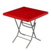 Dogant Katlanır 75x75 Kırmızı Ayaklı Bahçe Balkon Kafe Masa