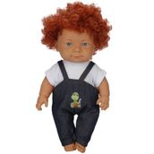 Dollz'n More Yeşil Dinozor 35 cm Salopetli Curly Bebek