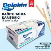 Dolphin Kağıt Sargılı Pakette 250 Adet Kolide 20 Paket Tahta Karıştırıcı