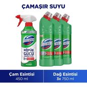 Domestos Çamaşır Suyu Dağ Esintisi 750 ml X3 Domestos Köpük Gücü Çamaşır Suyu Çam Esintisi 450 ml X1