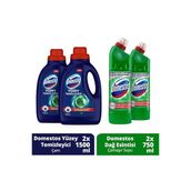 Domestos Yüzey Temizleyici Çam 1500 ml x 2 + Domestos Dağ Esintisi Çamaşır Suyu 750 ml x 2