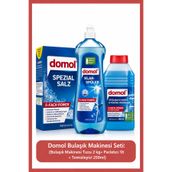 Domol Bulaşık Makinesi Seti: Bulaşık Makinesi Tuzu 2 Kg+ Parlatıcı 1lt + Temizleyici 250 ml