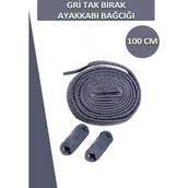Dopar Dopar Elastik Esnek Akıllı Kilit Tak Bırak Ayakkabı Bağcığı 100 cm - Gri