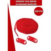 Dopar Dopar Elastik Esnek Akıllı Kilit Tak Bırak Ayakkabı Bağcığı 100 cm - Kırmızı