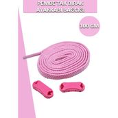 Dopar Dopar Elastik Esnek Akıllı Kilit Tak Bırak Ayakkabı Bağcığı 100 cm - Pembe