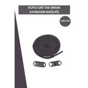 Dopar Elastik Koyu Gri Akıllı Bağcık Tak Bırak Ayakkabı Bağcığı 100cm Koyu Gri
