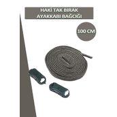 Dopar Haki Elastik Akıllı Esnek Bağcık Tak Bırak Ayakkabı Bağcığı 1 Çift 100cm