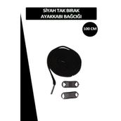 Dopar Siyah Elastik Akıllı Esnek Bağcık Tak Bırak Ayakkabı Bağcığı 1 Çift 100cm
