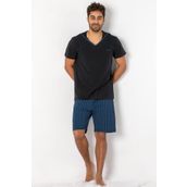 DoReMi Kısa Kollu Erkek Pijama Takımı SİYAH M
