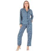 DoReMi Papatya Desenli Uzun Kollu Kadın Pijama Takım MAVİ M-L