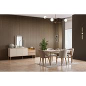 Doressa Biens Yemek Odası Takımı Ahşap Ayaklı Modern Tasarım 6 Kişilik Yonga Levha Malzeme