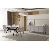 Doressa June Modern Yemek Odası Takımı Avrupa E1 Standartlarına Uygun 6 Kişilik Dikdörtgen Masa - Gri