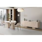 Doressa Modern Tasarımlı Yemek Odası Takımı Yonga Levha Malzemeden 6 Sandalyeli 170x90 cm - Bej