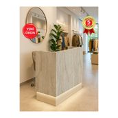 dorpek Rissa Ledli Karşılama Bankosu 110cm Kasa Resepsiyon Masası Ofis Bankosu