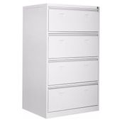 Dört Geniş Çekmeceli Metal Kartoteks Askılı Dosya Dolabı 84*62*133H - Açık Krem