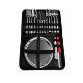 DORU Paslanmaz Çelik Kamp Yemek Seti (4 Kişilik Özel Çantalı Premium Set)