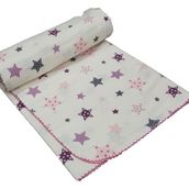 Dp Home Flanel Yıldız Desen Pembe Bebek Battaniyesi
