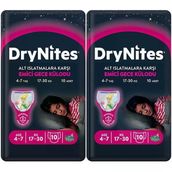 Drynites Kız 4-7 Yaş 17-30 kg 2x10 20 Adet Emici Gece Külodu