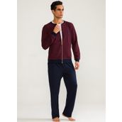 D's Damat 01501 Waffle Bordo Erkek Eşofman Takımı