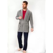 D's Damat 03004 5'li Gri Triko Robdöşambr Damat Pijama Seti