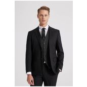 D's Damat 8HFY5ORTKMBN2 Slim Fit Siyah Düz Kombinli Takım Elbise