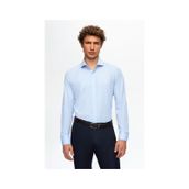 D'S Damat Ds Damat Slim Fit Açık Mavi Italyan Yaka Dar Kesim Klasik Kravatlık Uzun Kollu Kolay Ütülenebilir N 2HF02ORT5185 Mavi