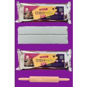 DSH Doğal Seramik Hamuru Seramik Hamuru 2 Kg Beyaz, Merdane, Doğal Kil Çamuru, Seramik Başlangıç Seti Beyaz