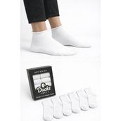 Ducks Socks Erkek 6'lı Pamuklu Kutulu Lastiksiz Siyah Dikişsiz Esnek Kısa Konç Sıkmayan Çorap - 40 - 45 - Beyaz