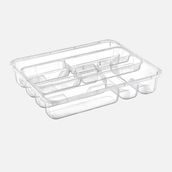 Dünya Plastik 38.6x31.2 cm Şeffaf ABS Plastik 9 Bölmeli Çekmece İçi Kaşıklık