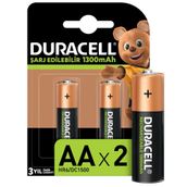 Duracell 1300 mAh AA 2'li Şarj Edilebilir Kalem Pil