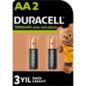 Duracell 5708512 AA Şarj Edilebilir 1.2 Volt 1300MAh 2 Adet Kalem Pil