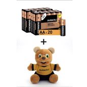 Duracell Alkalin AA 20'li Kalem Pil + Peluş Duramaz Ayıcık