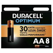 Duracell Optimum MX1500 AA 8'li Alkalin Kalem Pil