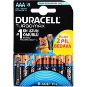 Duracell Turbo Max MN2400 AAA 8'li Alkalin Kalem Pil
