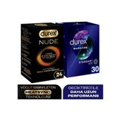 Durex Nude Ultra İnce 24 lü ve Maraton Standart Fit Prezervatif 30 lu
