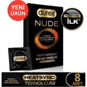 Durex Nude Ultra İnce 8'li Prezervatif, Isıtıcı Teknoloji ile Daha Yoğun Hissettirir