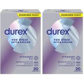 Durex Yok Ötesi Ultra Kaygan 20'li Prezervatif (1 x 20 Adet) (2 paketi)